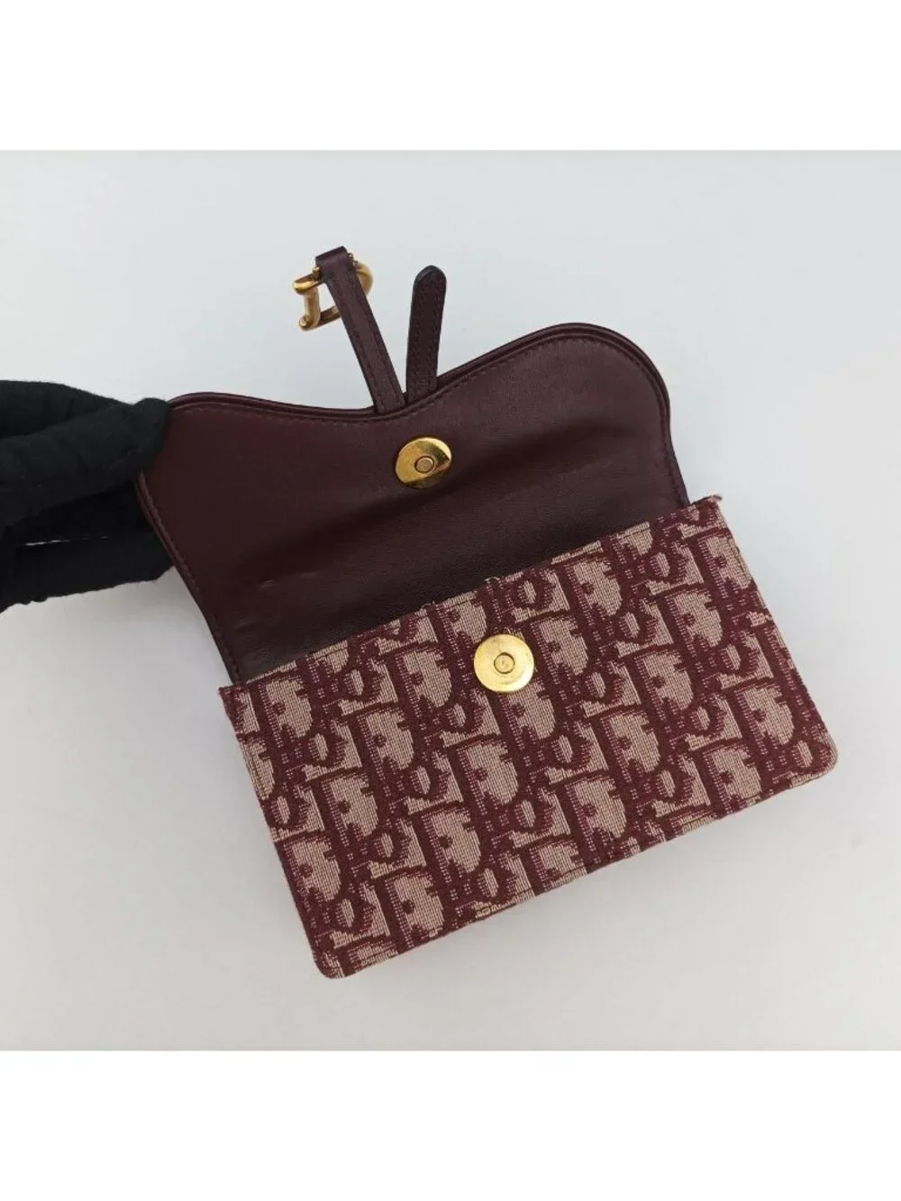 Dior Saddle Red Jacquard Shoulder Bag